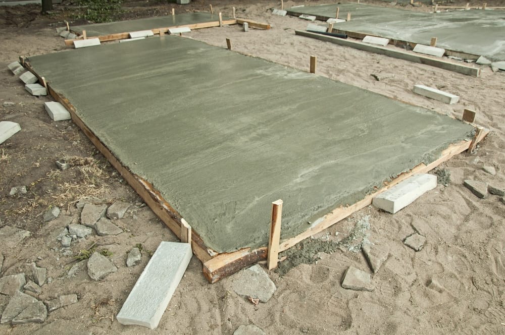 Freshly Poured Concrete Slab