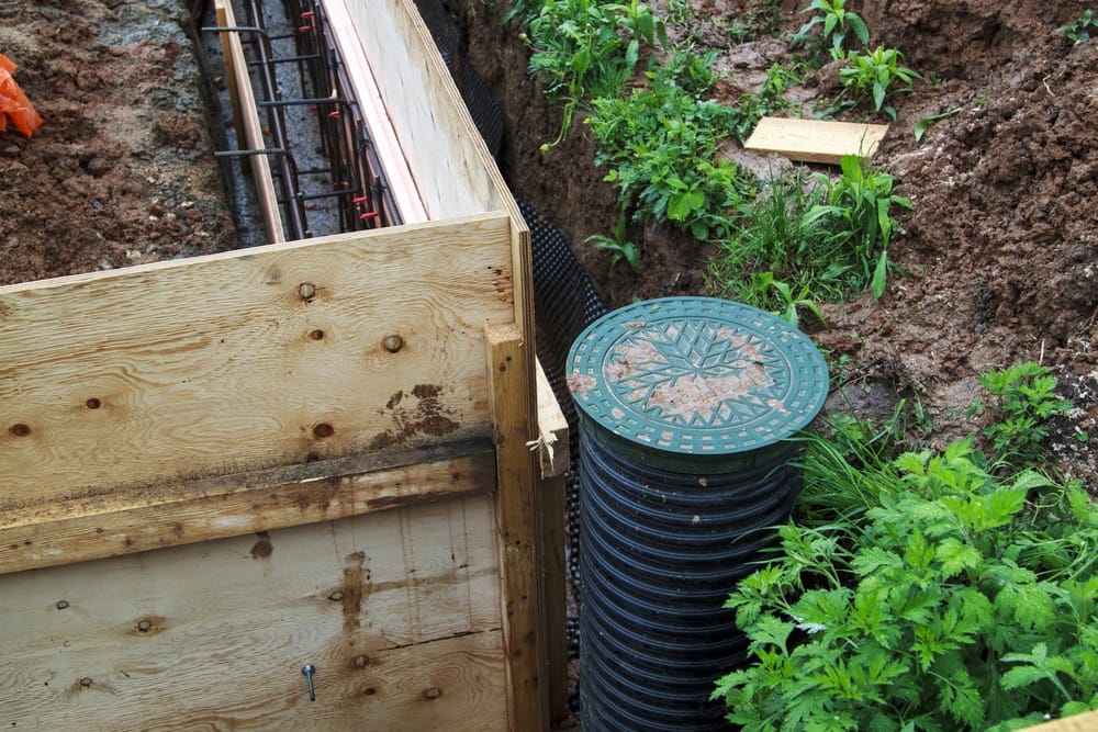 Drain near a foundation