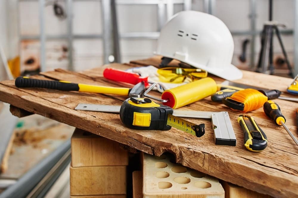 Construction Tools on a Table